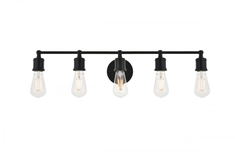 Serif 5 Light Black Wall Sconce