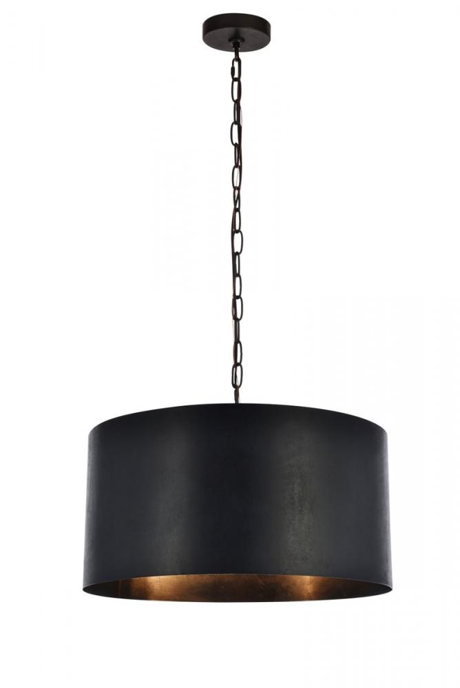 Miro Collection Pendant D20 H11.75 Lt:3 Vintage Black Finish