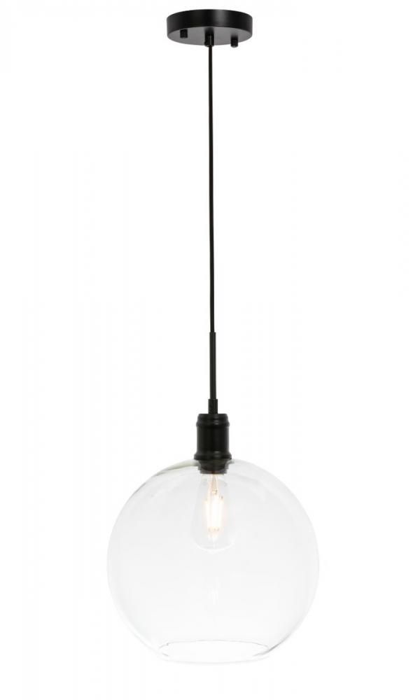 Emett 1 Light Black and Clear Glass Pendant