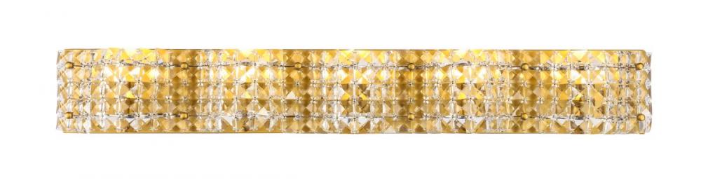 Ollie 5 light Brass and Clear Crystals wall sconce