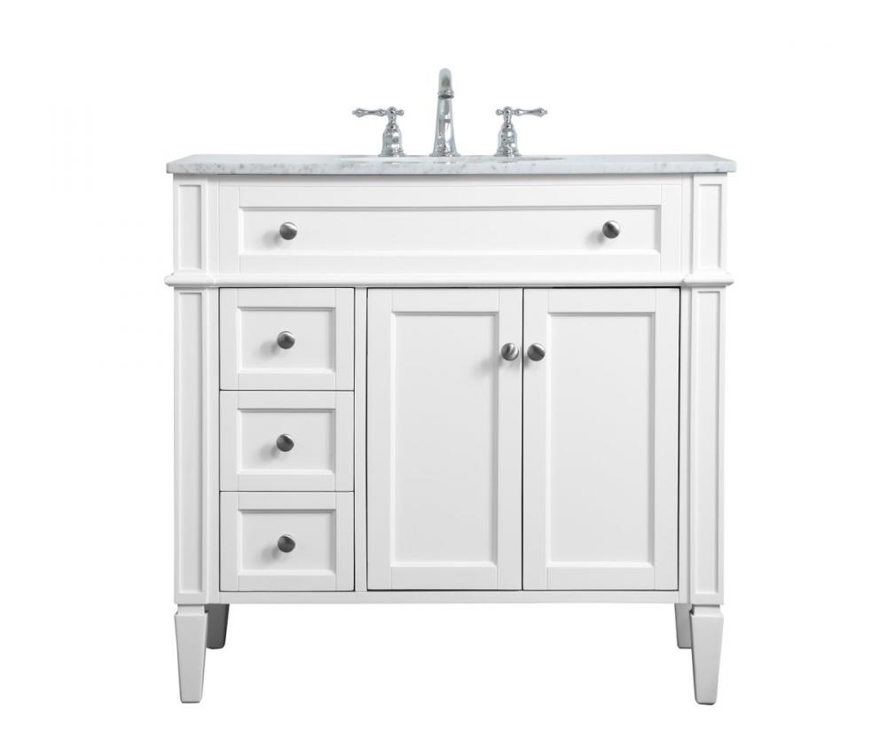 36 Inch Single Bathroom Vanity in White