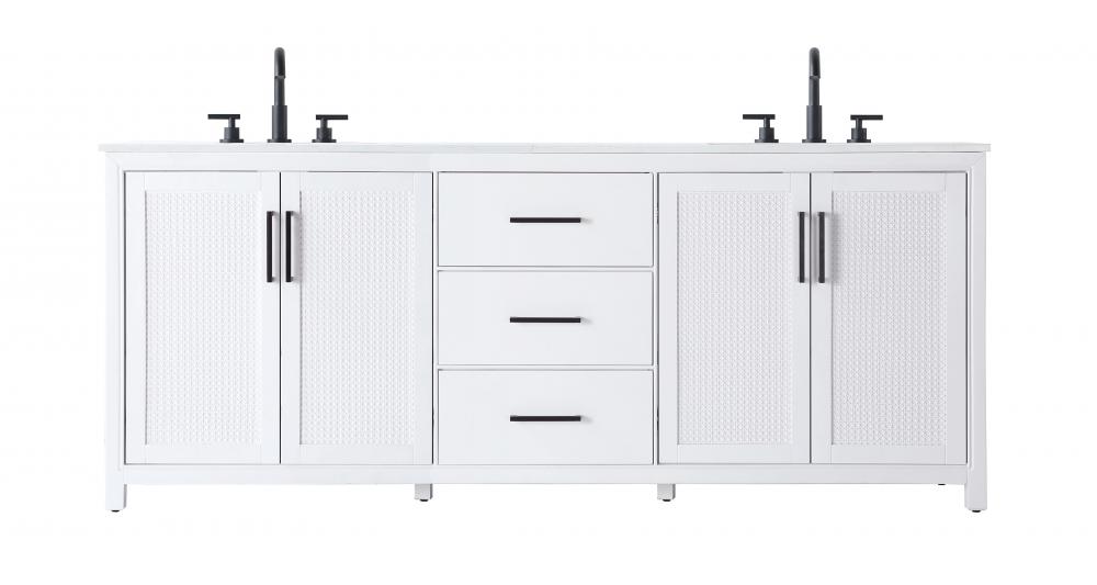 84 Inch Double Bathroom Vanity In White