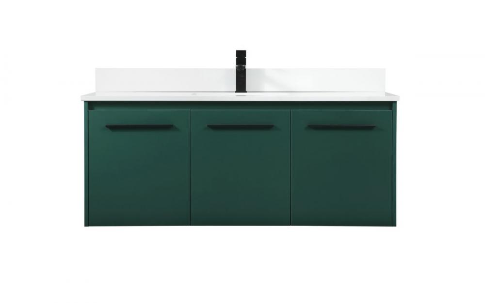 48 inch Single bathroom vanity in green with backsplash