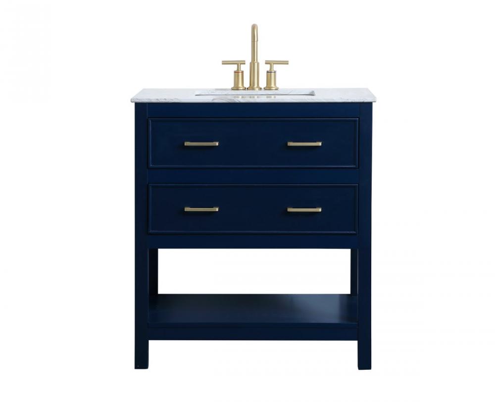 30 Inch Single Bathroom Vanity in Blue