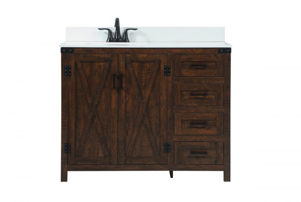 42 inch Single bathroom vanity in expresso with backsplash