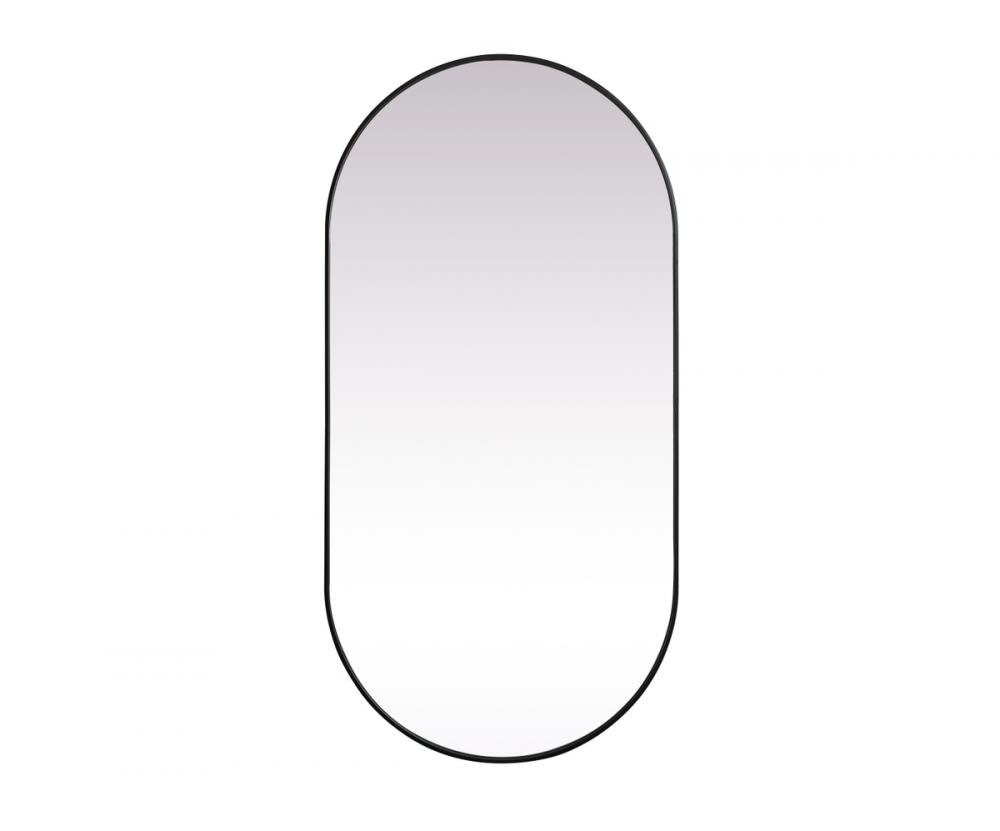 Metal Frame Oval Mirror 36x72 Inch in Black