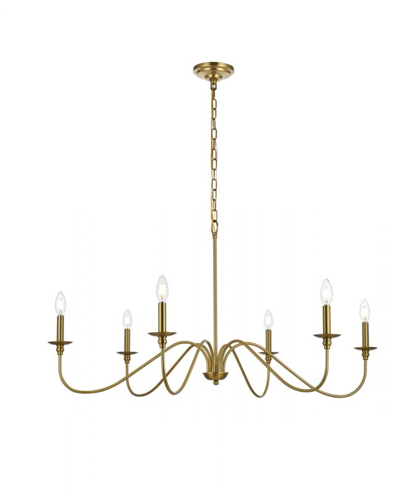 Rohan 42 Inch Chandelier in Satin Gold