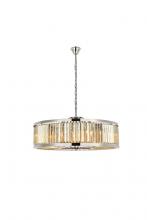 Elegant 1233G43PN-GT/RC - Chelsea 10 Light Polished Nickel Chandelier Golden Teak (Smoky) Royal Cut Crystal