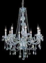 Elegant 7958D28C-GT/RC - Verona 8 Light Chrome Chandelier Golden Teak (Smoky) Royal Cut Crystal