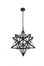 Elegant LD4076D24BK - Nocturne 1 Light Black Pendant