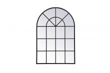 Elegant MR613653BK - Metal Windowpane Mirror 36 Inchx53 Inch in Black