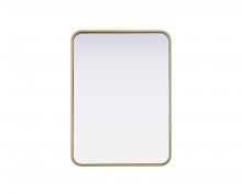 Elegant MR8A2230BRA - Contour Metal Rectangle Mirror 22x30 in Brass