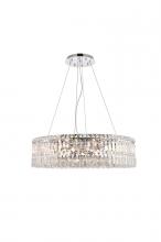 Elegant V2030D28C/RC - MaxIme 12 Light Chrome Chandelier Clear Royal Cut Crystal