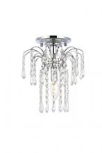 Elegant V6801F9C/RC - Falls 1 Light Chrome Flush Mount Clear Royal Cut Crystal