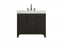 Elegant VF60636MMB - 36 inch Single Bathroom Vanity In Mocha Brown