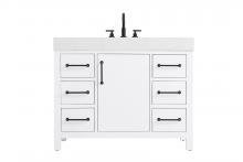 Elegant VF60642WH - 42 inch Single Bathroom Vanity In White