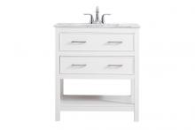 Elegant VF90130WH - 30 Inch Single Bathroom Vanity in White