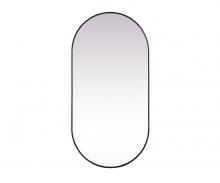 Elegant MR2A3672BLK - Metal Frame Oval Mirror 36x72 Inch in Black