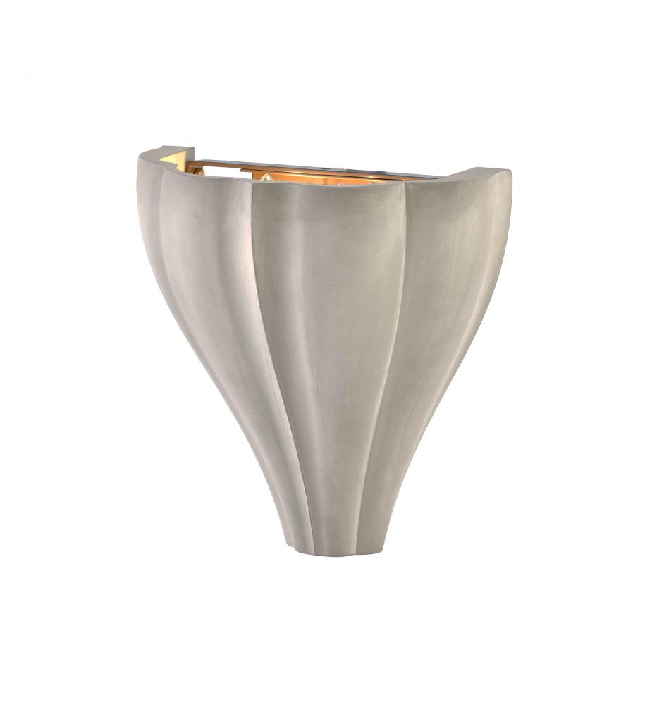 2 LIGHT WALL SCONCE IN METAL & CEMENT