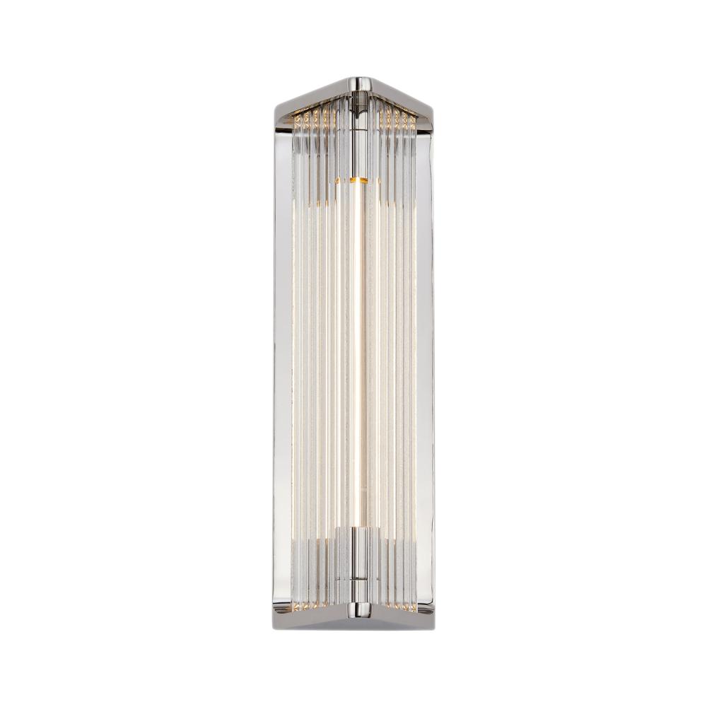 Sabre 12-in Polished Nickel/Ribbed Glass LED Wall/Vanity