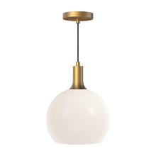 Alora Lighting PD506210AGOP - Castilla 10-in Aged Gold/Opal Matte Glass 1 Light Pendant