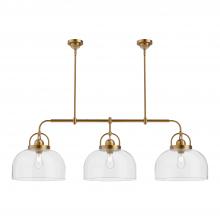 Alora Lighting LP461155AG - Lancaster 55-in Aged Gold 3 Lights Linear Pendant