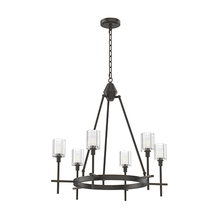 Alora Lighting CH314306UBRC - SALITA 6 LIGHT CHANDELIER URBAN BRONZE RIBBED CRYSTAL