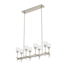 Alora Lighting LP314308PNRC - SALITA 8 LIGHT LINEAR PENDANT POLISHED NICKEL RIBBED CRYSTAL