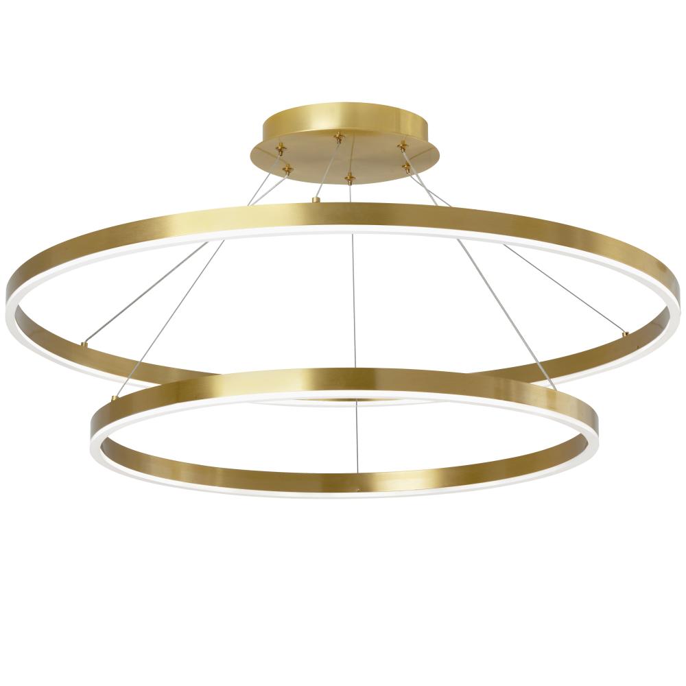 97W Colour Changing Temperature Chandelier, Aged Brass with White Acrylic Diffuser