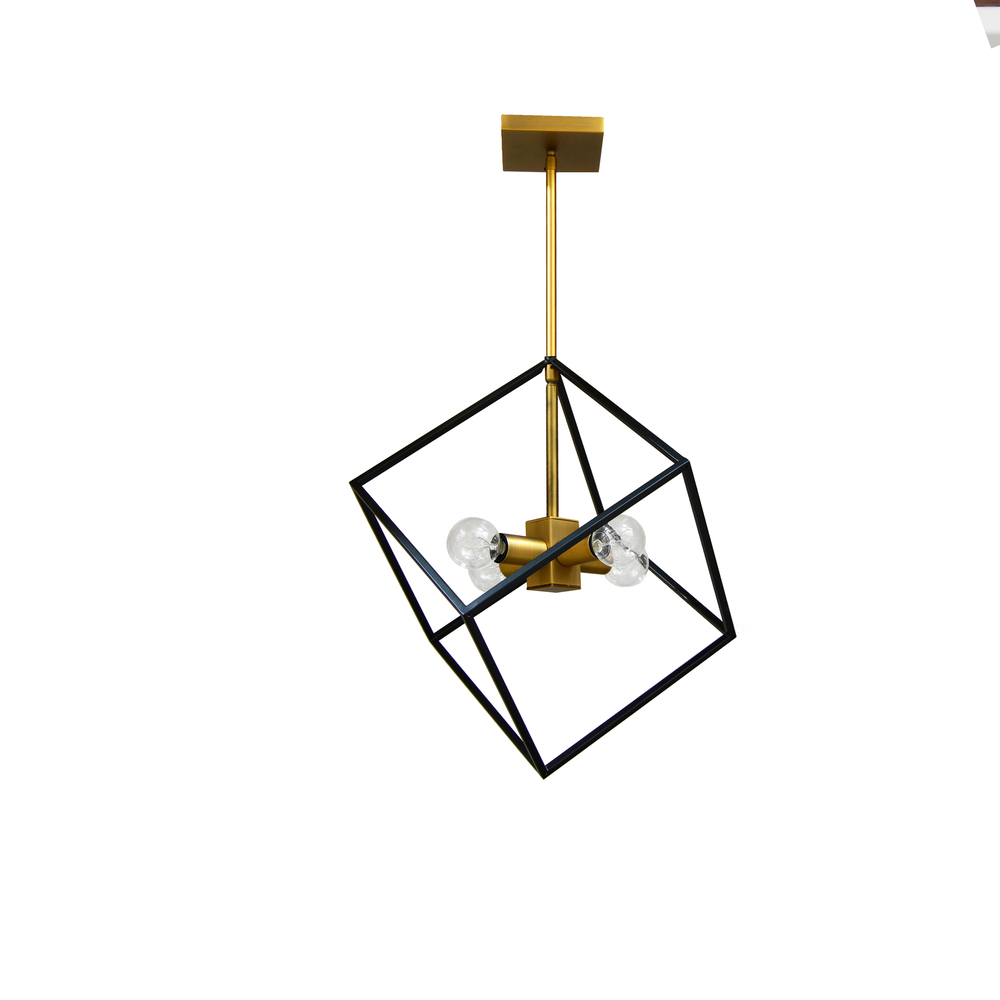 4LT Pendant, Vintage Bronze & Matte Black Finish