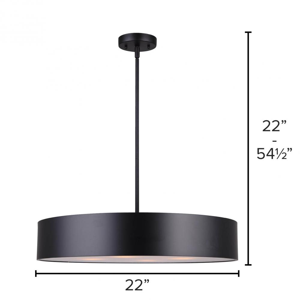 Dexter 4 Light Pendant, Black Finish