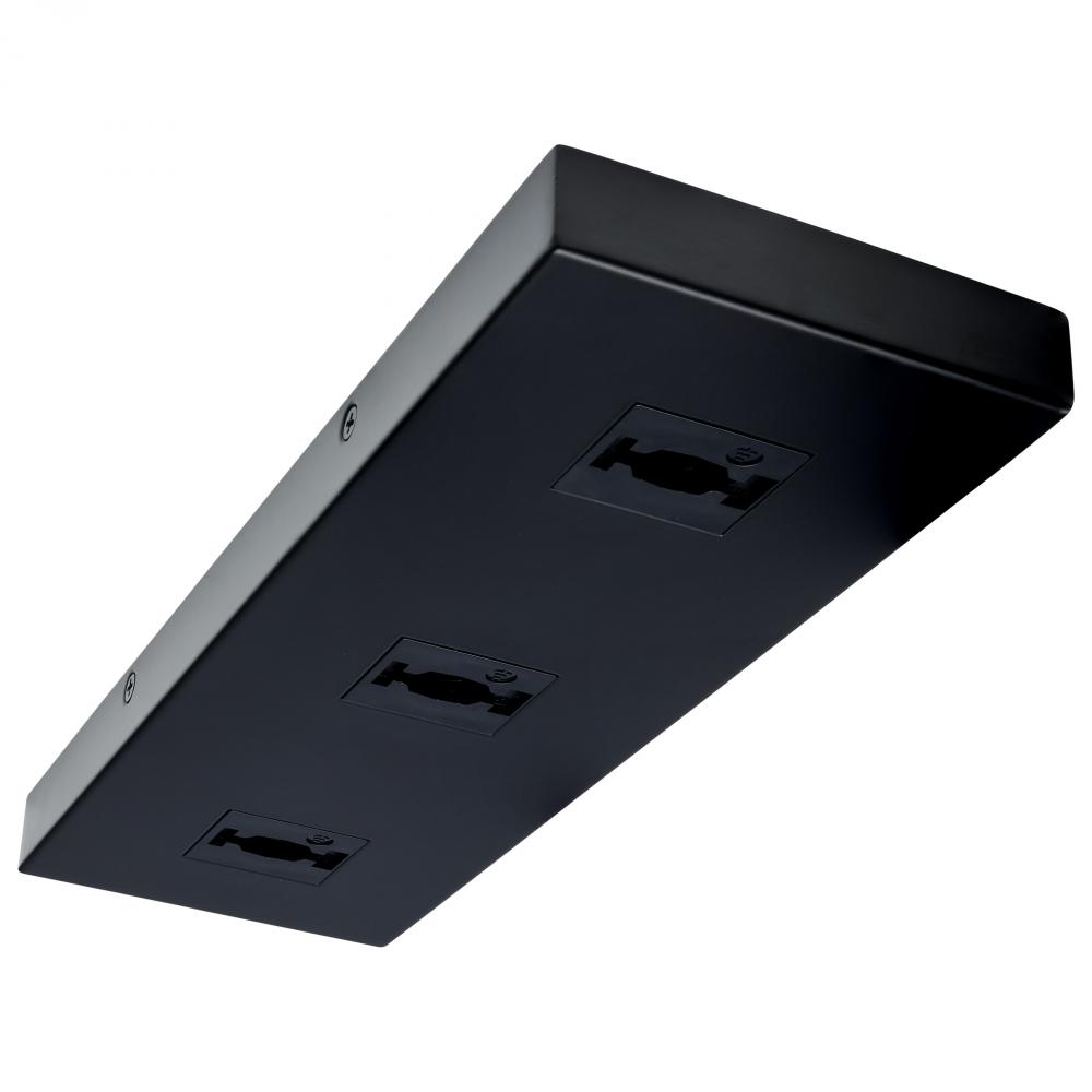 Triple Monopoint Adapter; Rectangular; Black Finish