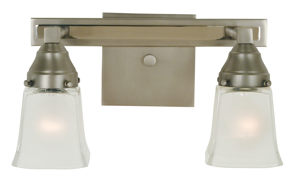 2-Light Satin Pewter/Polished Nickel Mercer Sconce