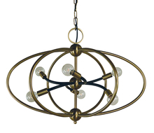 Framburg 4948 PN/MBLACK - 6-Light Polished Nickel/Matte Black Orbit Chandelier