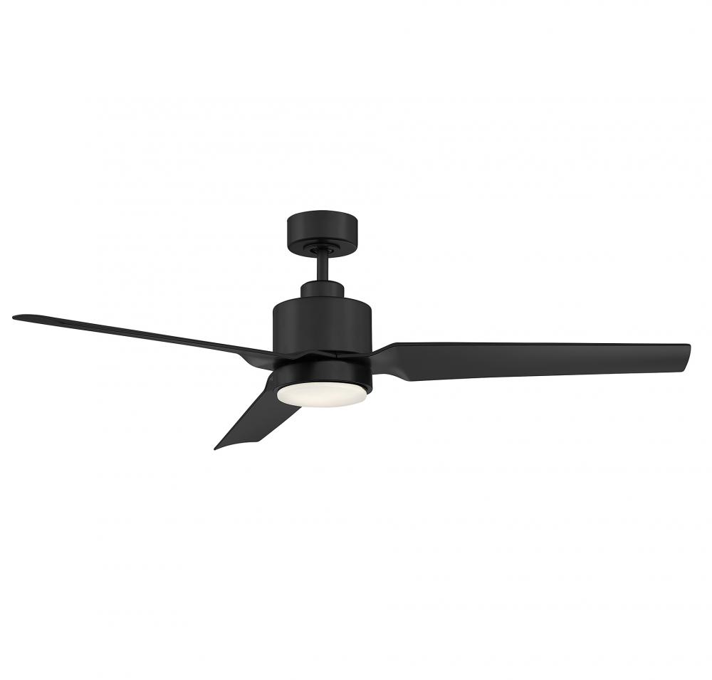 52" LED Ceiling Fan in Matte Black