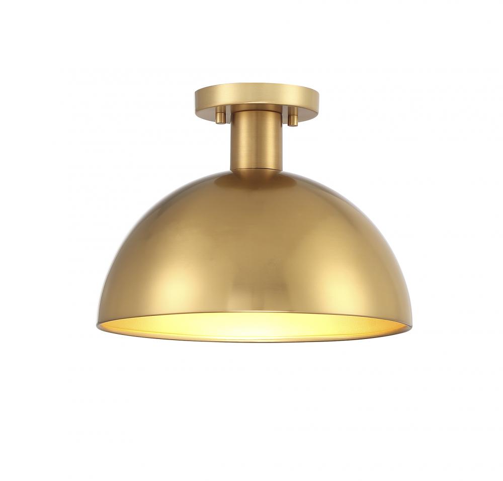 1-Light Ceiling Light in Natural Brass