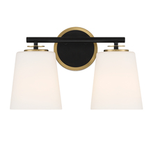 Savoy House Meridian M80077MBKNB - 2-Light Bathroom Vanity Light in Matte Black and Natural Brass