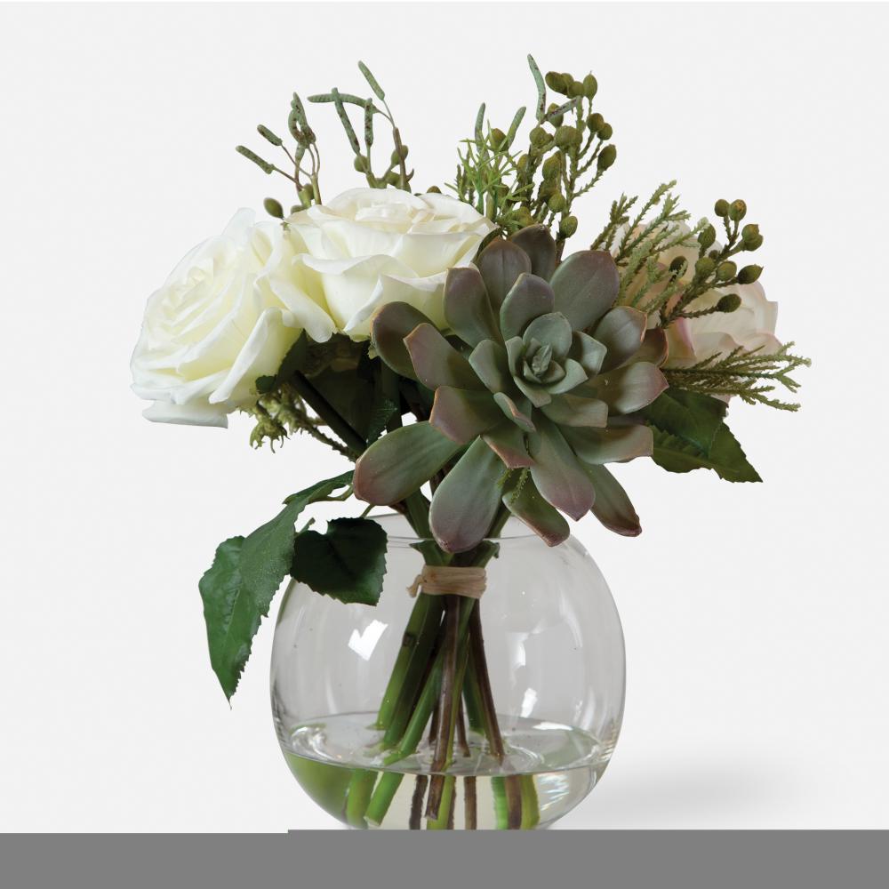 Uttermost Belmonte Floral Bouquet & Vase