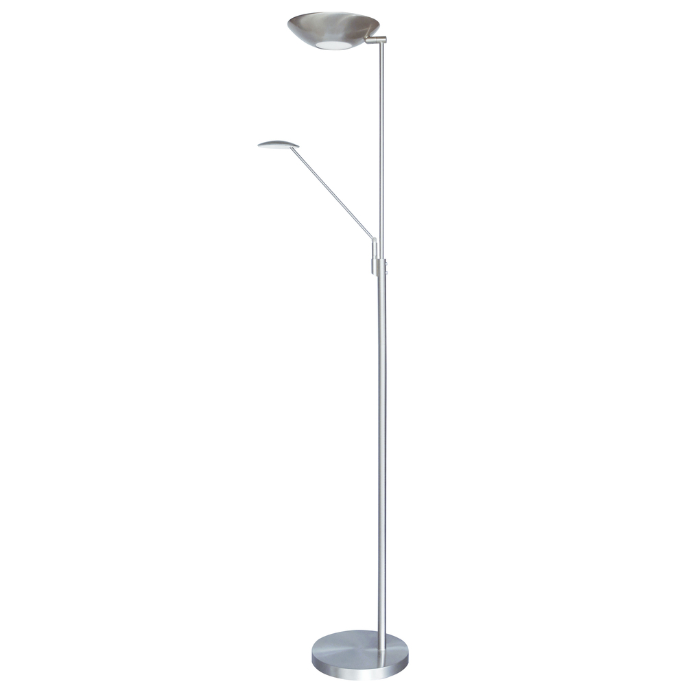 Mother & Son LED Floor Lamp, Satin Chrome Finish