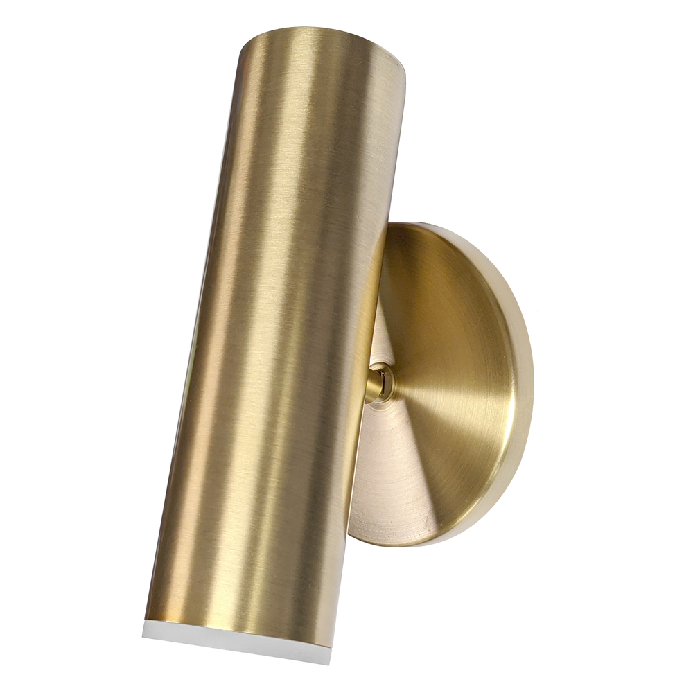 6W Wall Sconce, Aged Brass with Frosted Acrylic Diffuser