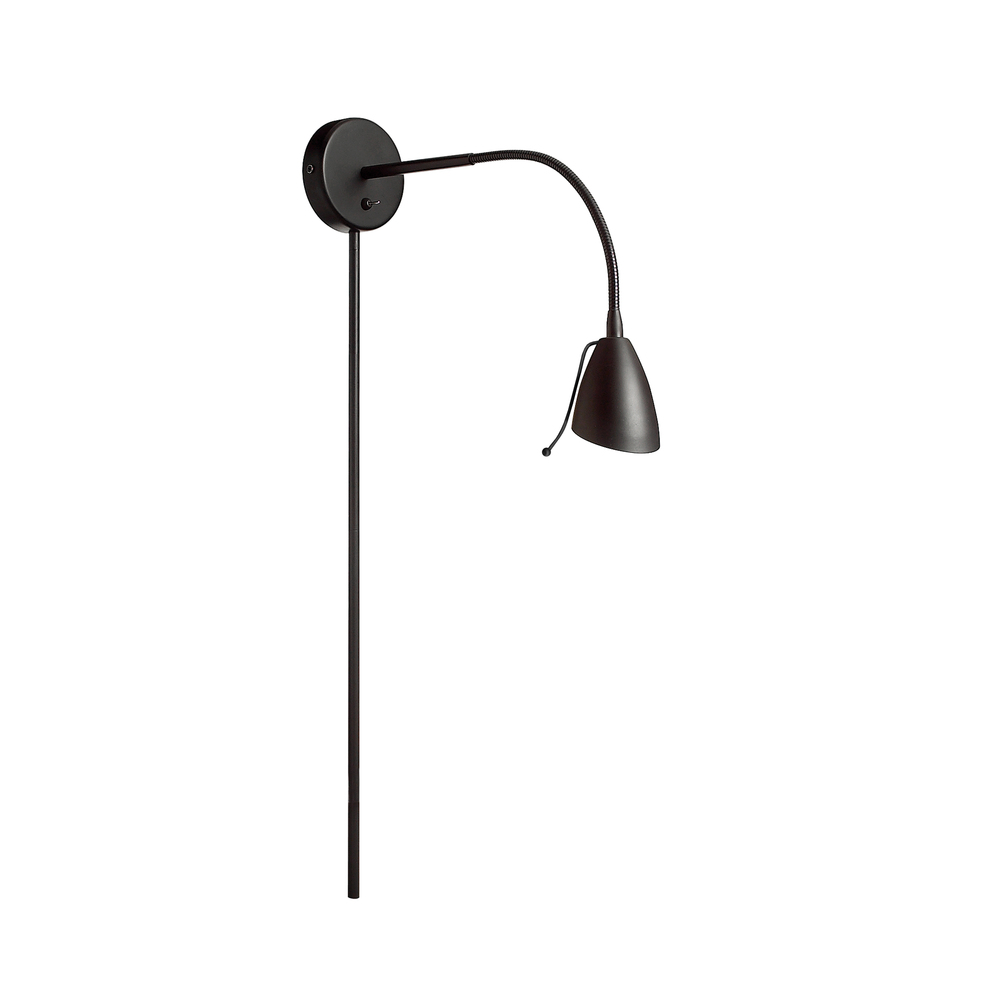 1 Light Halogen Wall Lamp, Matte Black