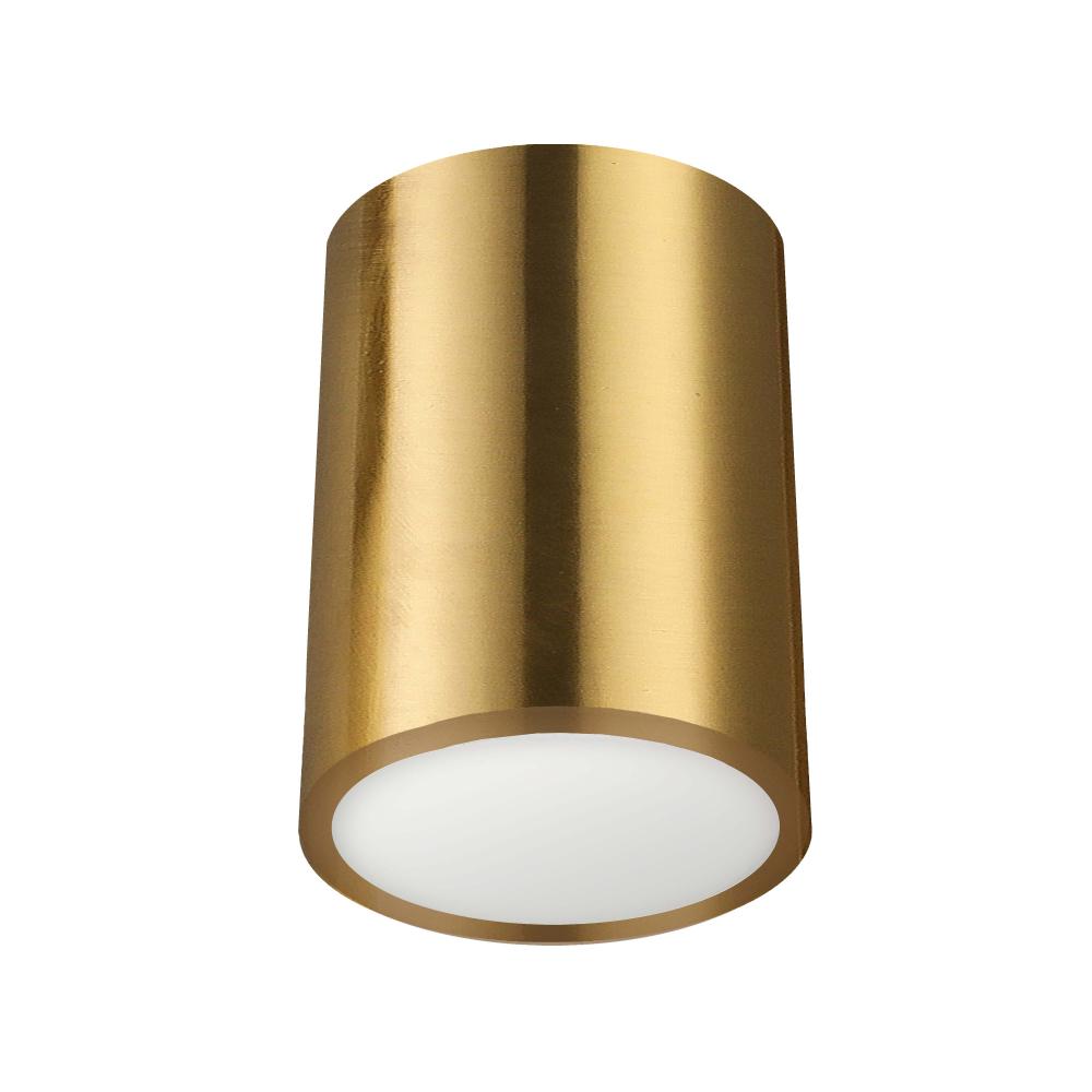 12W Flush Mount Aged Brass with Frosted Acrylic Diffuser