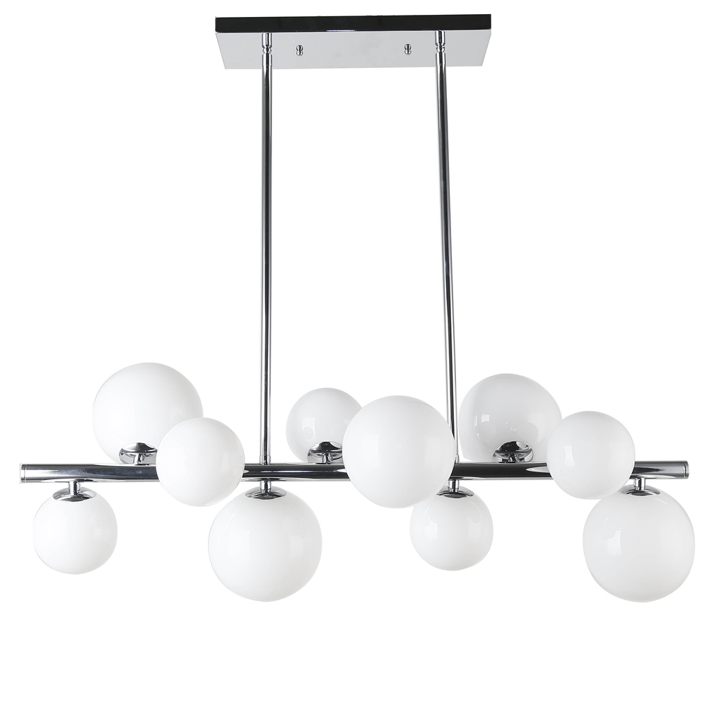 10 Light Horizontal Pendant, Polished Chrome Finish