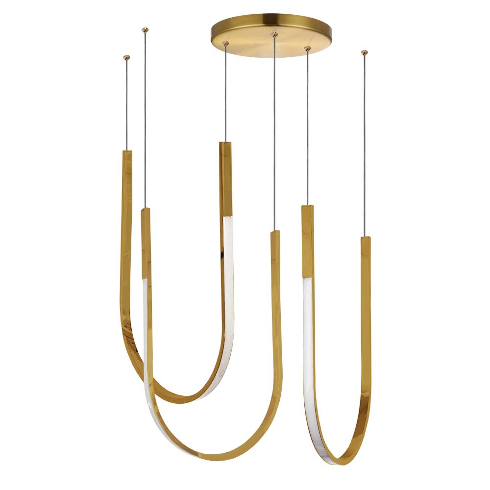 62W Horizontal Pendant Aged Brass with White Silicone Diffuser