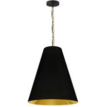 Dainolite ANA-M-AGB-698 - 1 Light Medium Anaya Aged Brass Pendant with Black/Gold Shade