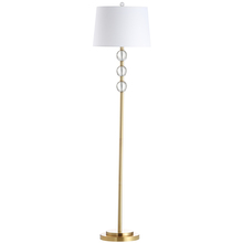 Dainolite C182F-AGB - 1 Light Incandescent Crystal Floor Lamp, Aged Brass with White Shade