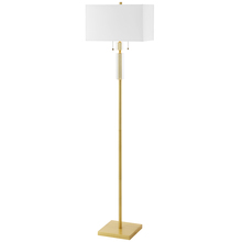 Dainolite DM231F-AGB - 2 Light Incandescent Floor Lamp Aged Brass with White Shade