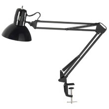 Dainolite DXL334-X-BK - Spring Balance Clamp-On Lamp, Gloss Black, 36" Reach