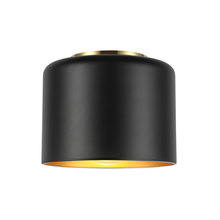 Dainolite EMI-81FH-AGB-MB - 1 Light Incandescent Flush Mount, Aged Brass w/ Matte Black &Gold Shade