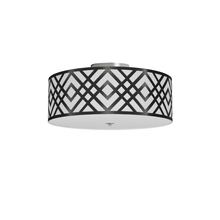 Dainolite MON-153FH-PC-BW - 3 Light Flush Mount, Polished Chrome Finish, Black/White Shade